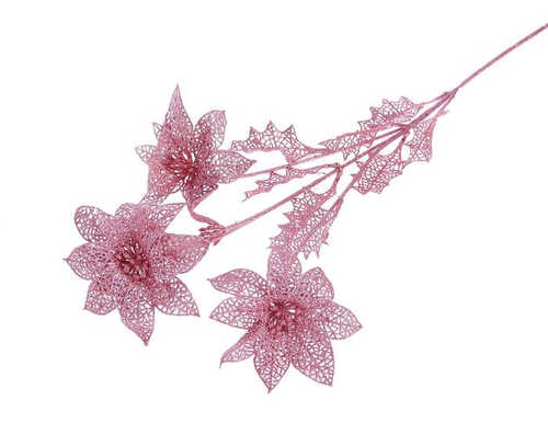 Ветка для декора "Розовые резные цветы"