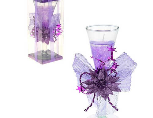 Свеча гелевая "Нежный цветок", цвет фиолетовый