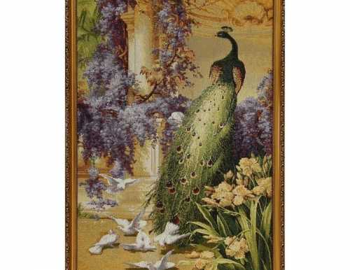 Гобеленовая картина "Королевский павлин"  52 см × 77 см