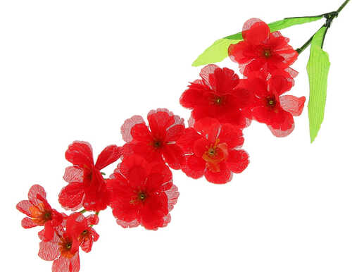 Цветы искусственные "Веточка красной сакуры"