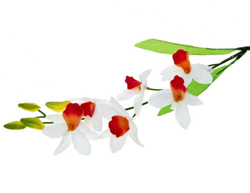 Цветы искусственные "Белая орхидея Дендробиум"