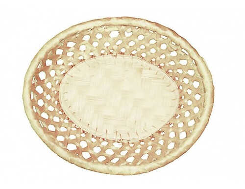 Фруктовница овальная, редкое плетение, бамбук,(17*14*Н4)